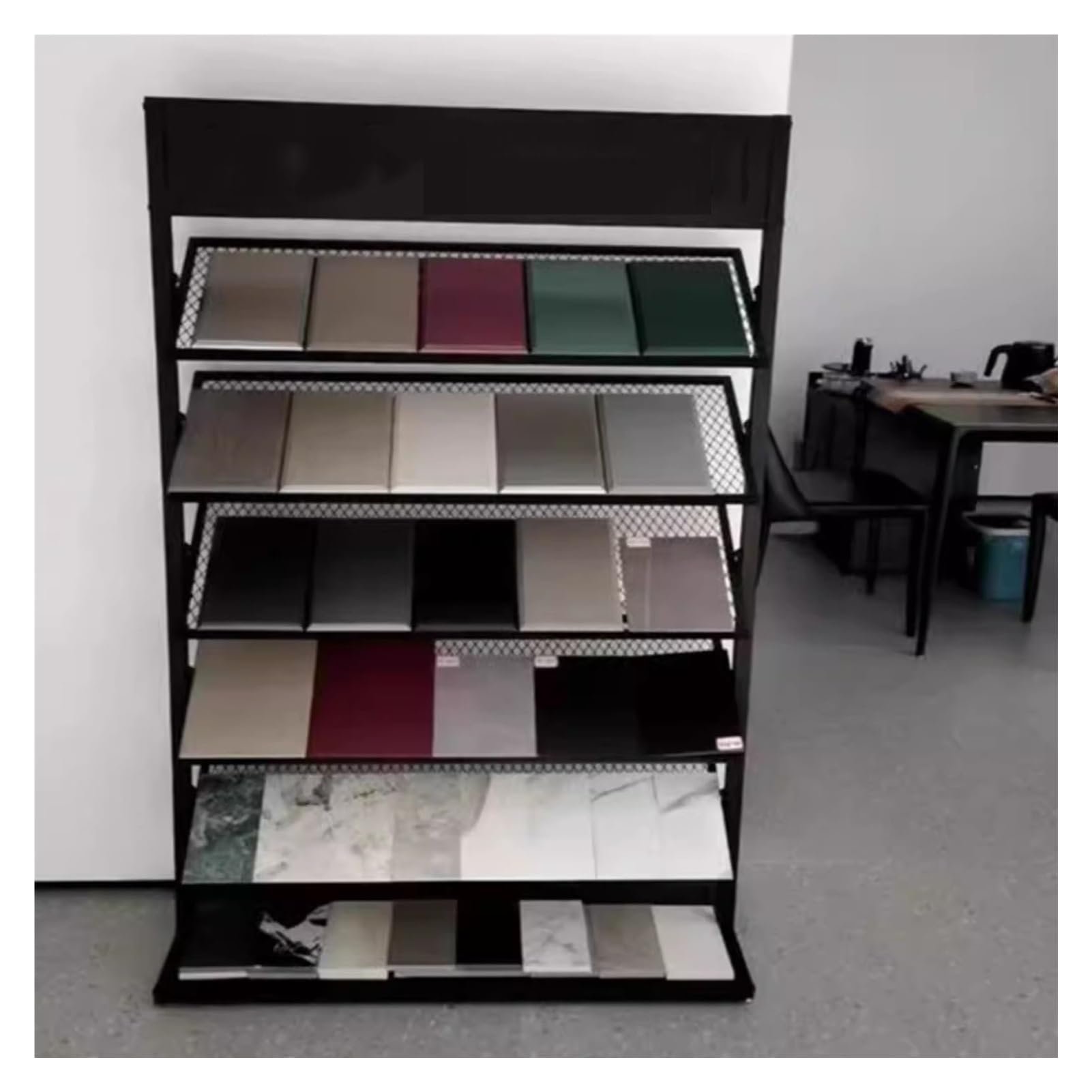 タイルシェルフ Amazon.co.jp: タイル/木製床ディスプレイラック 縦型 メタル